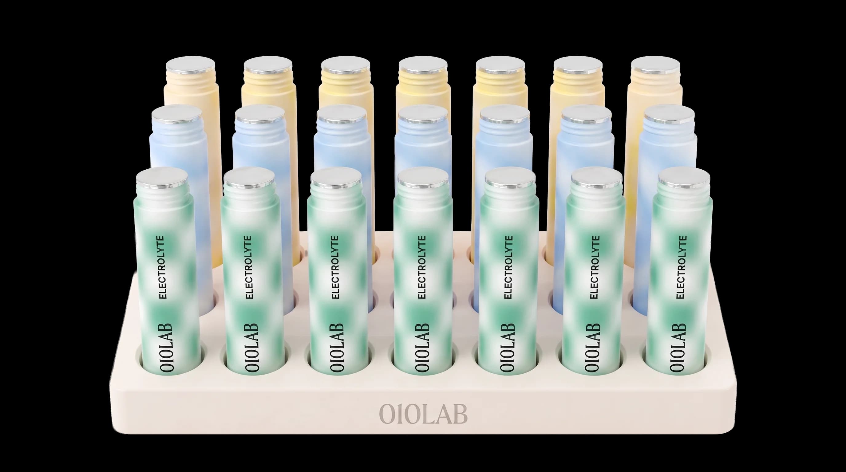 010LAB cream display base with the monthly cartridges