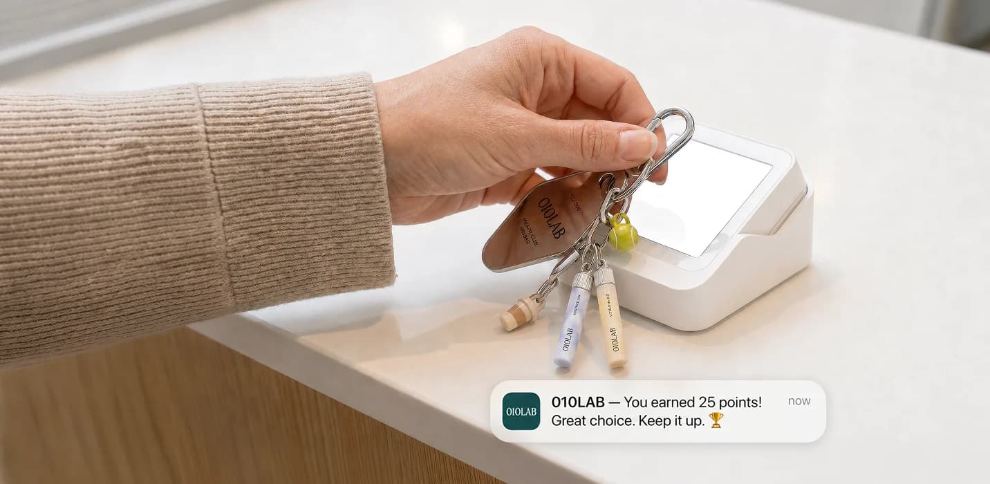 010LAB member earning points in the app